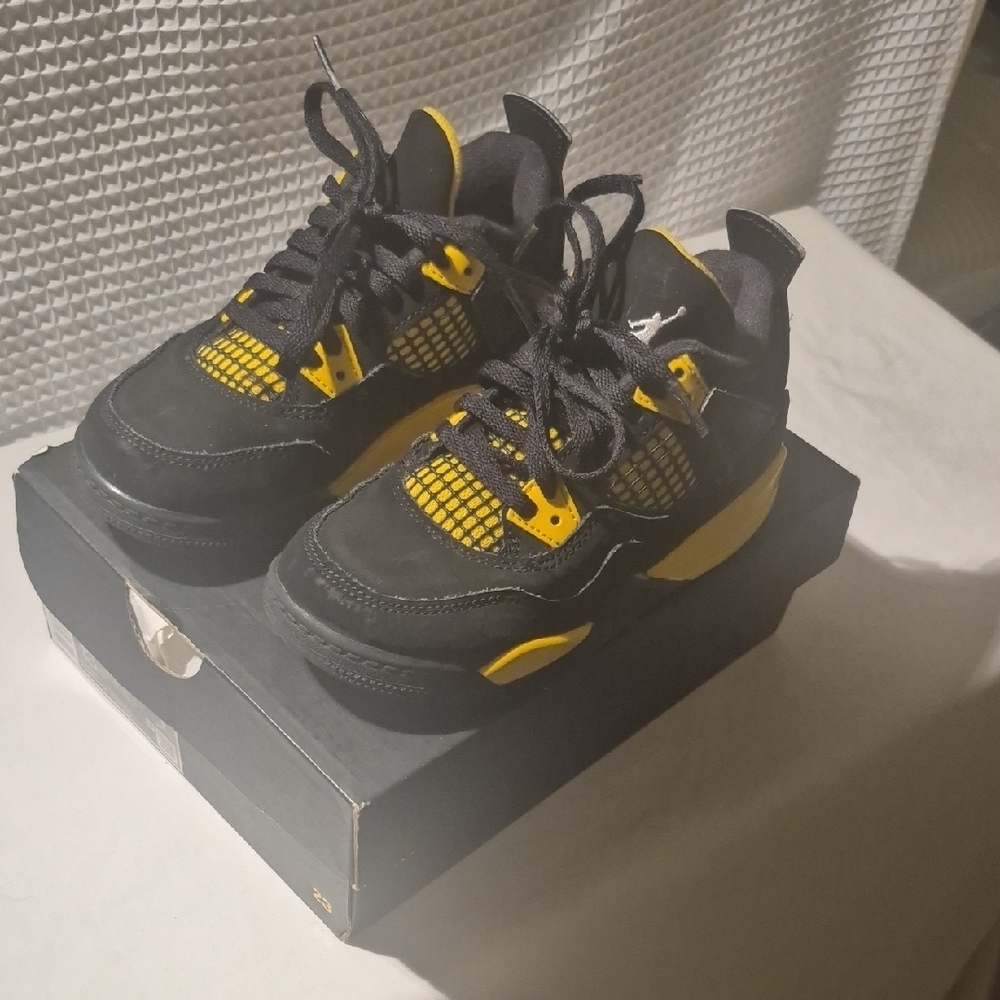 Black and Yellow KidS Sneakers